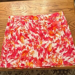 Floral Pink and Orange Women's Skirt